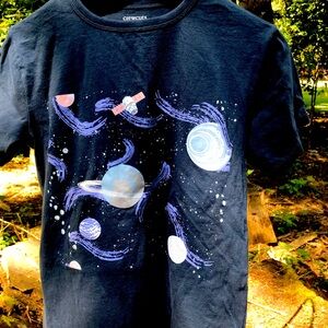 Satelite in space tee for teenagers, size 14